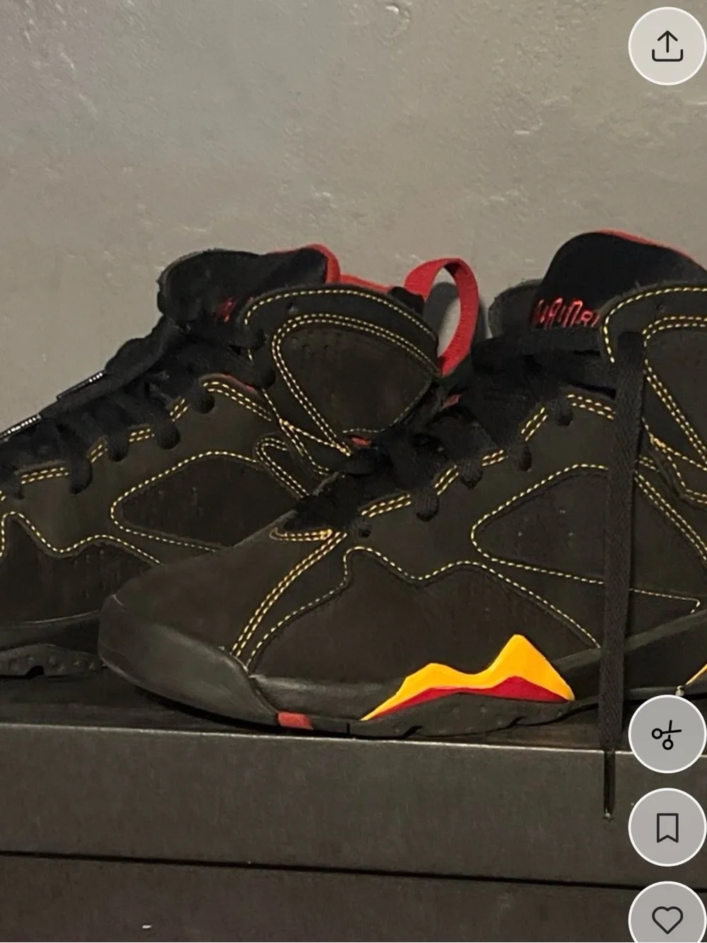 Kids Black and Red Athletic Sneakers Jordan’s 7